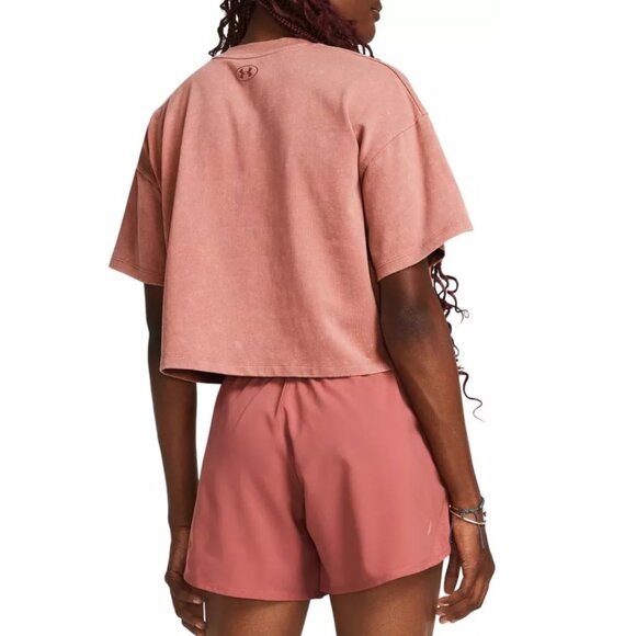 Under Armour โข Dusk to Dawn Heavyweight Crop Tee โข XS โข Canyon Pink/Cinna Red - Picture 3 of 8